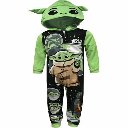 Star Wars The Mandalorian Grogu Youth Hooded Sleeper Pajamas